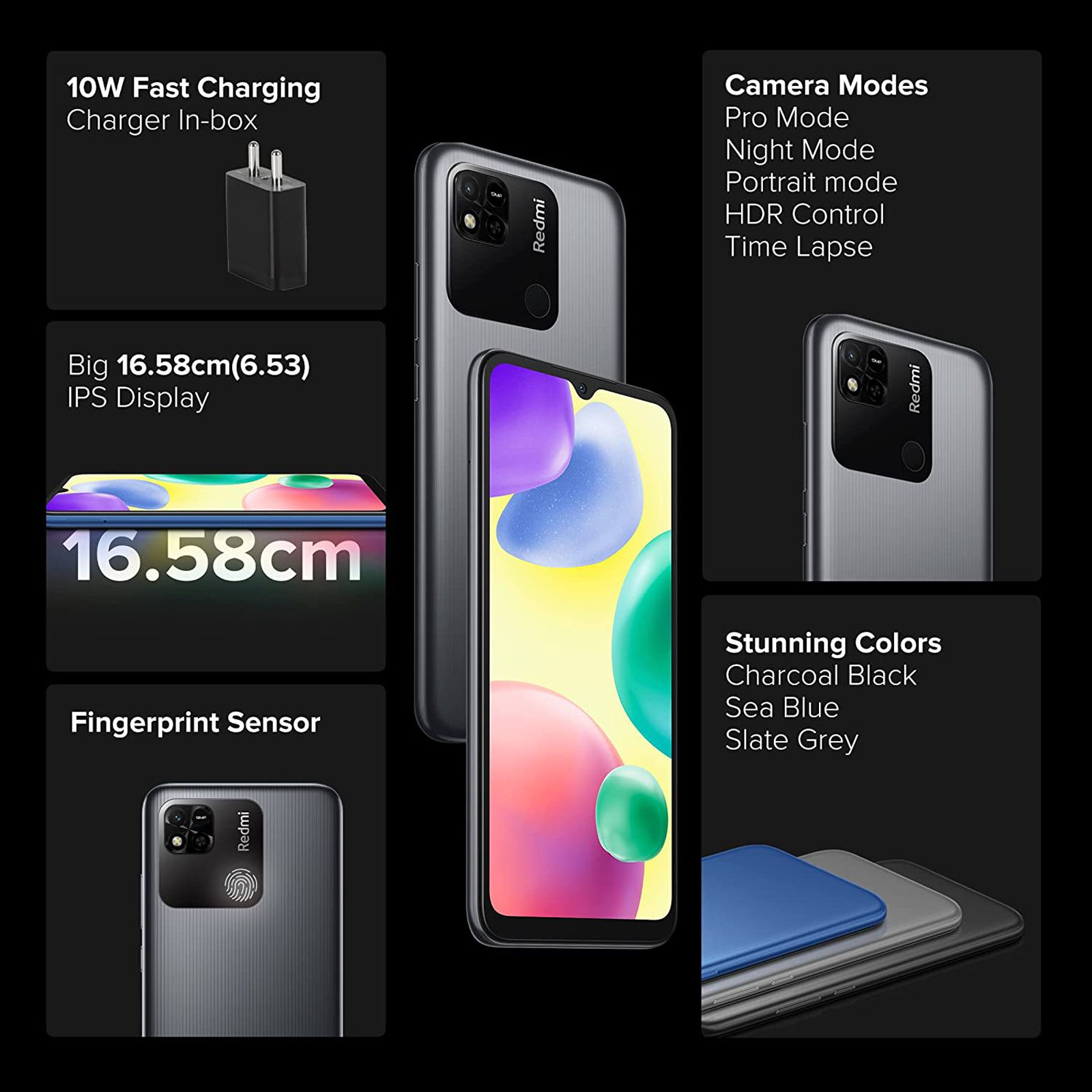 Buy Redmi 10A (4GB RAM, 64GB, Charcoal Black) Online - Croma